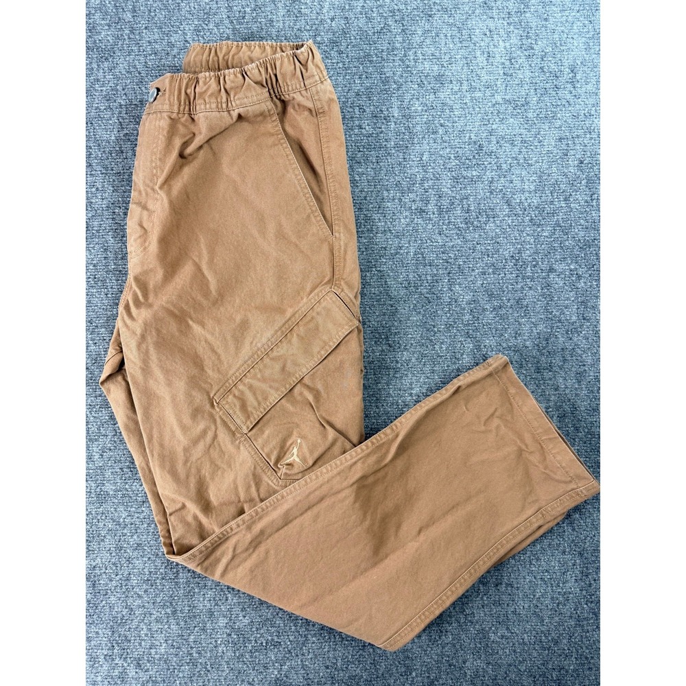Jordan‎ Mens Cargo Pants M Waist 18 Inseam 28 Brown Elastic Waist Jumpman Logo